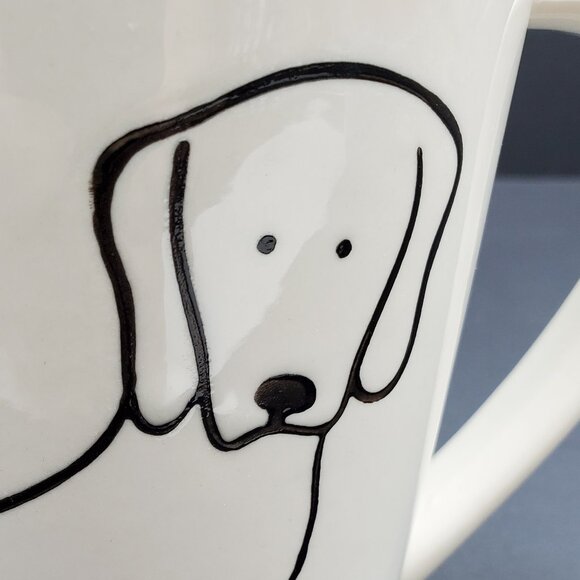 Tag Dog Mug White Mug with Black Etched Dog Puppy Mug with Purple Interior - Picture 8 of 8